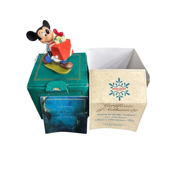 Disney Other - VTG. 1995 MICKEY MOUSE PLUTO'S CHRISTMAS TREE ORNAMENT WALT DISNEY WDCC COA BOX